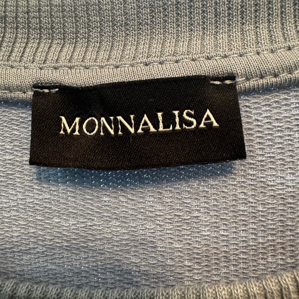 Monnalisa Light Blue / Grey Paris Boy Sweatshirt Size 6 and 8 - Picture 5 of 6